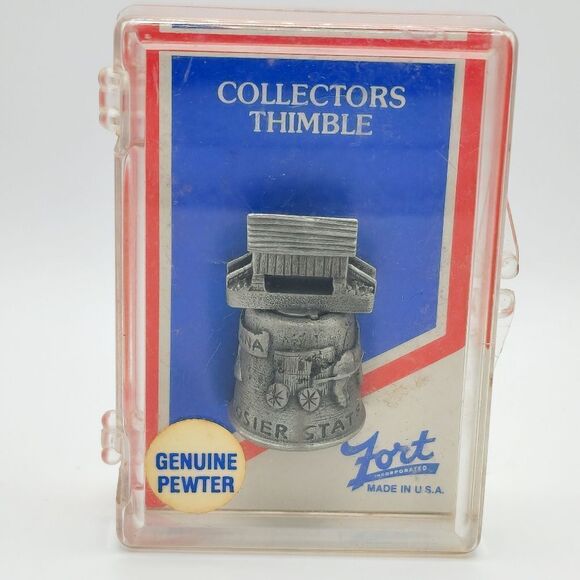 NIB genuine pewter Indiana collector's thimble - Picture 1 of 4